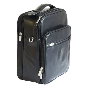 Tony Perotti Black Leather Classic Flight Bag