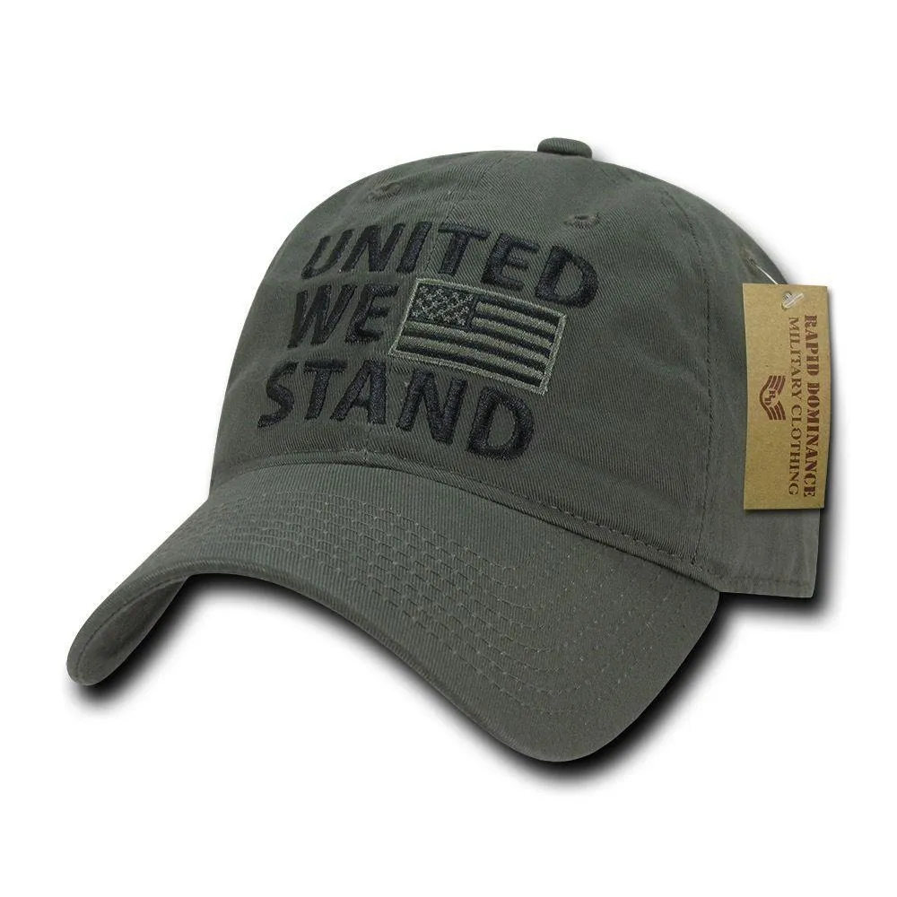 United We Stand USA American Flag Patriotic Baseball Dad Polo Cotton Caps Hats