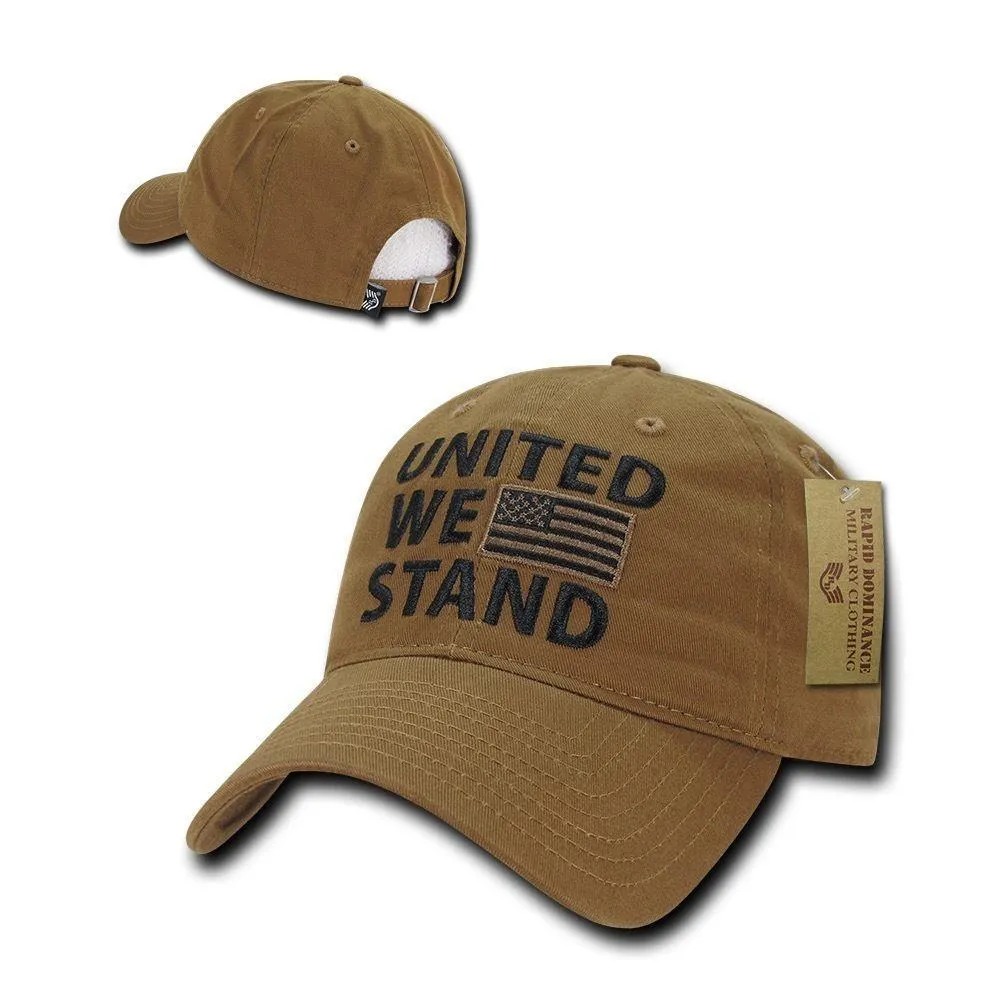 United We Stand USA American Flag Patriotic Baseball Dad Polo Cotton Caps Hats