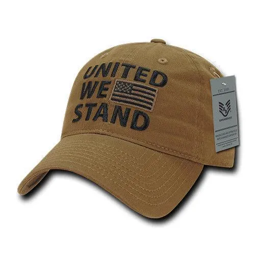 United We Stand USA American Flag Patriotic Baseball Dad Polo Cotton Caps Hats