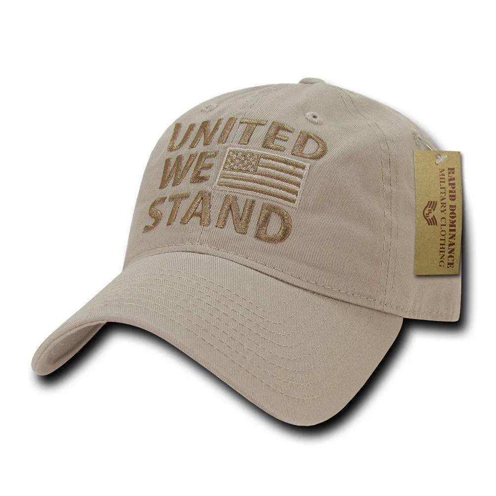 United We Stand USA American Flag Patriotic Baseball Dad Polo Cotton Caps Hats