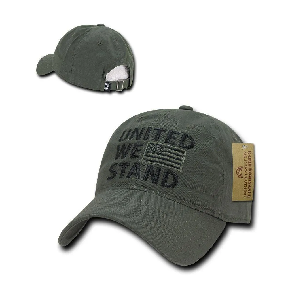 United We Stand USA American Flag Patriotic Baseball Dad Polo Cotton Caps Hats