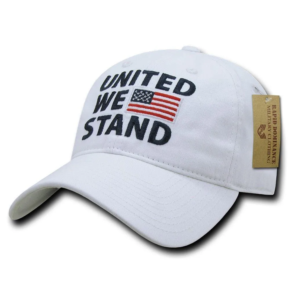 United We Stand USA American Flag Patriotic Baseball Dad Polo Cotton Caps Hats