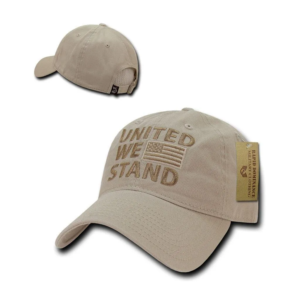 United We Stand USA American Flag Patriotic Baseball Dad Polo Cotton Caps Hats