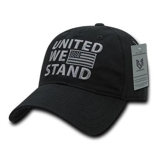 United We Stand USA American Flag Patriotic Baseball Dad Polo Cotton Caps Hats