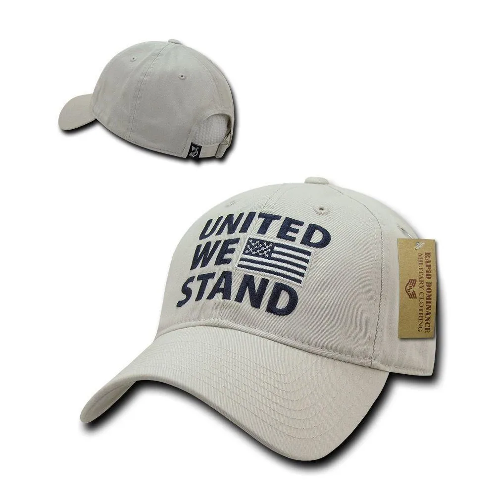 United We Stand USA American Flag Patriotic Baseball Dad Polo Cotton Caps Hats