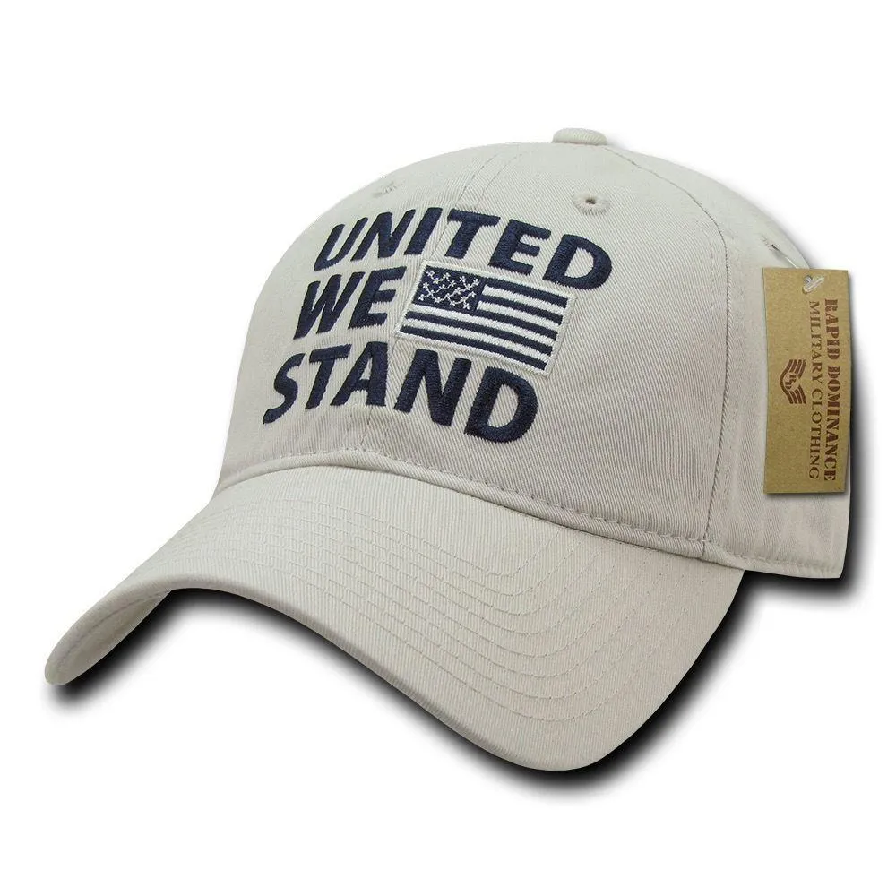 United We Stand USA American Flag Patriotic Baseball Dad Polo Cotton Caps Hats