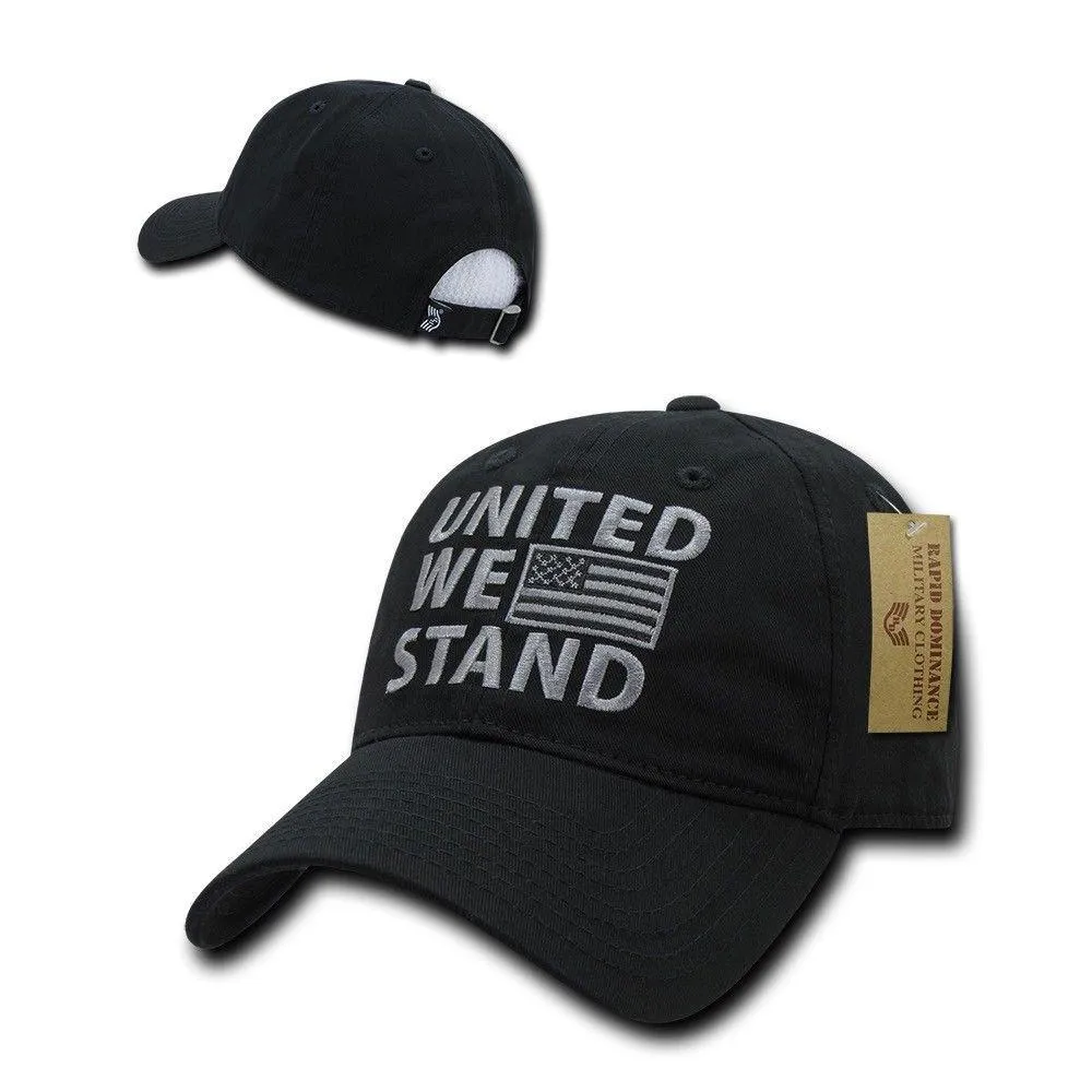 United We Stand USA American Flag Patriotic Baseball Dad Polo Cotton Caps Hats