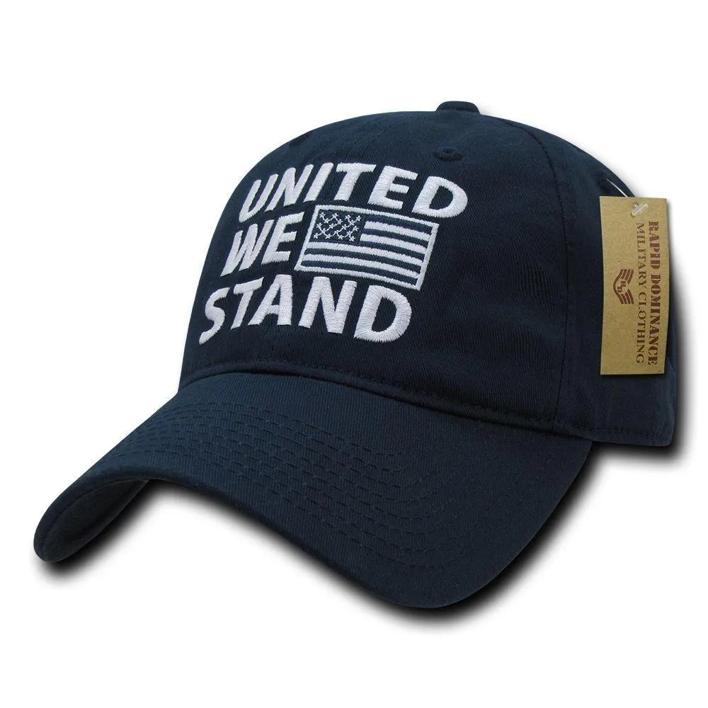 United We Stand USA American Flag Patriotic Baseball Dad Polo Cotton Caps Hats