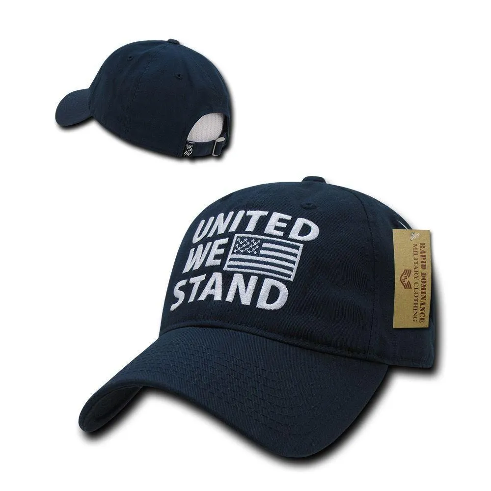 United We Stand USA American Flag Patriotic Baseball Dad Polo Cotton Caps Hats