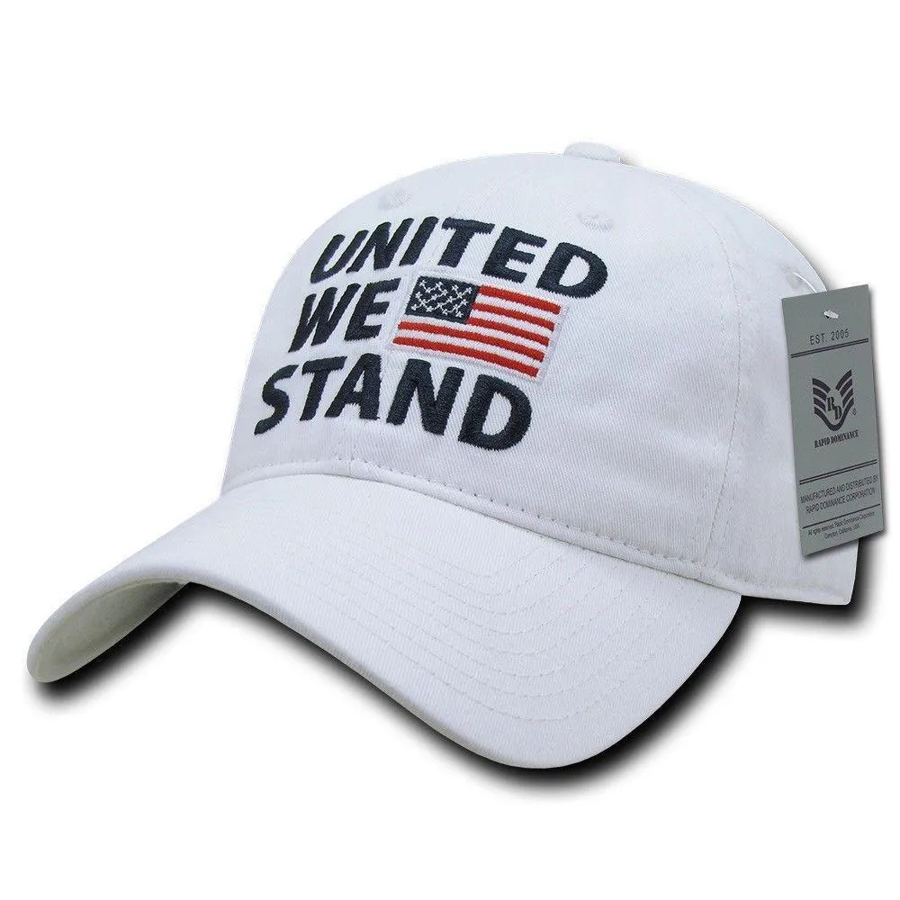 United We Stand USA American Flag Patriotic Baseball Dad Polo Cotton Caps Hats