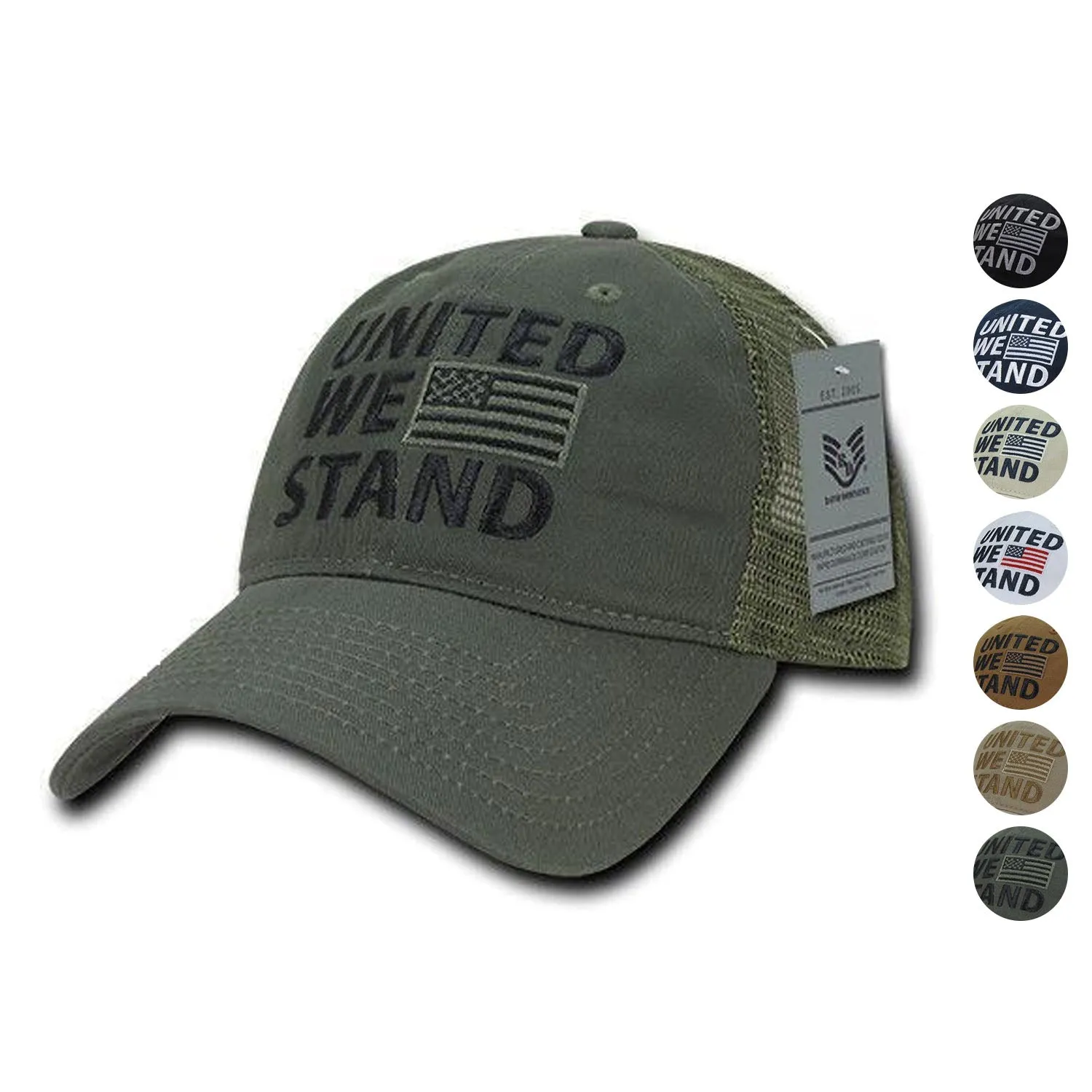 United We Stand USA American Flag Patriotic Baseball Dad Polo Cotton Caps Hats