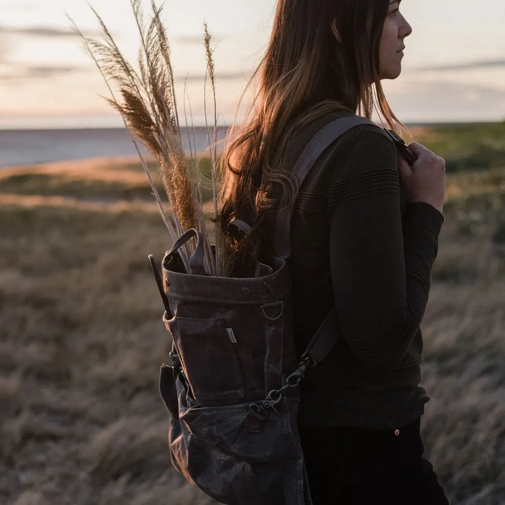 Waxed Canvas Gathering Bag - Slate Grey