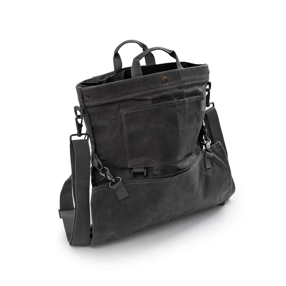 Waxed Canvas Gathering Bag - Slate Grey