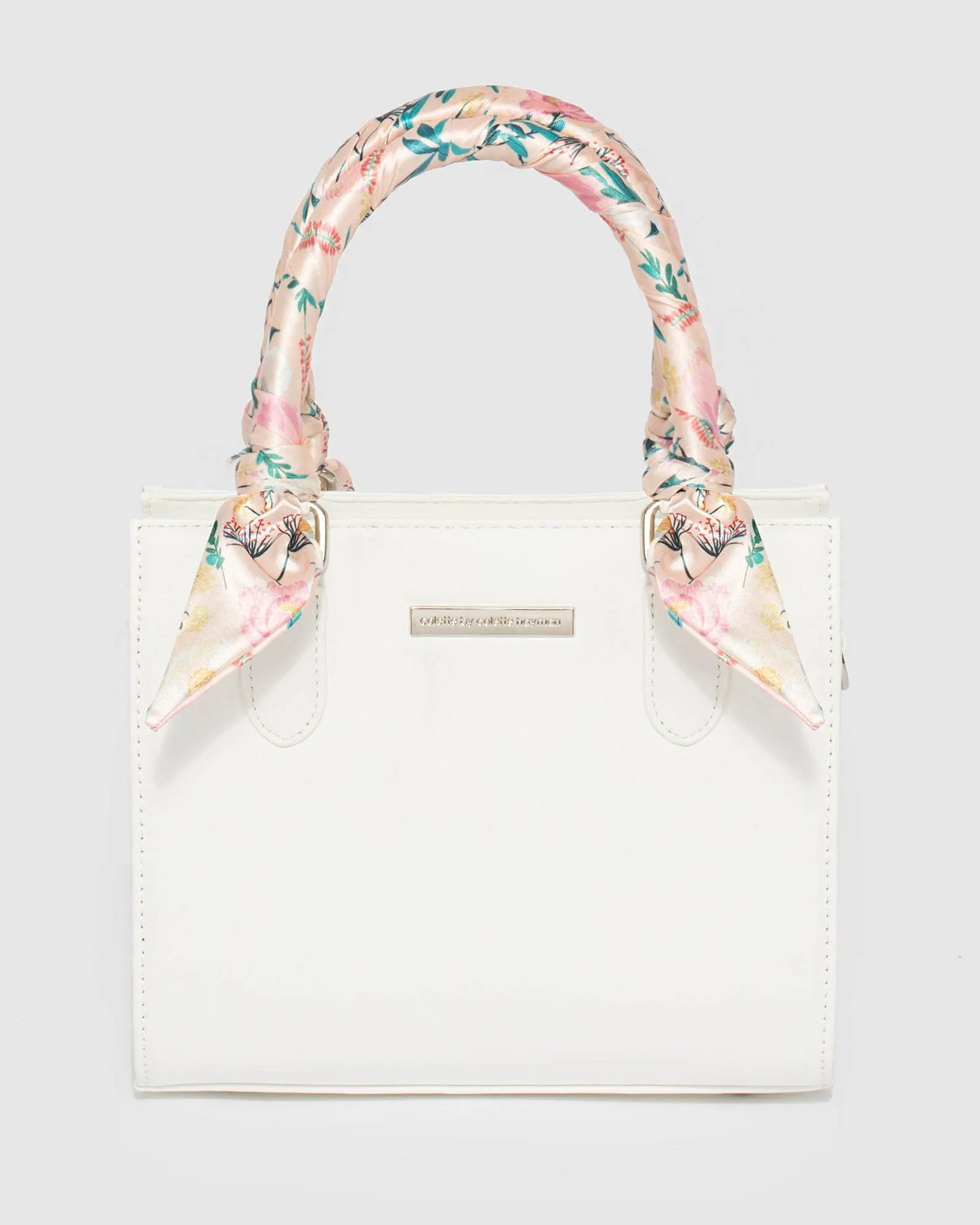 White Sia Scarf Mini Tote Bag