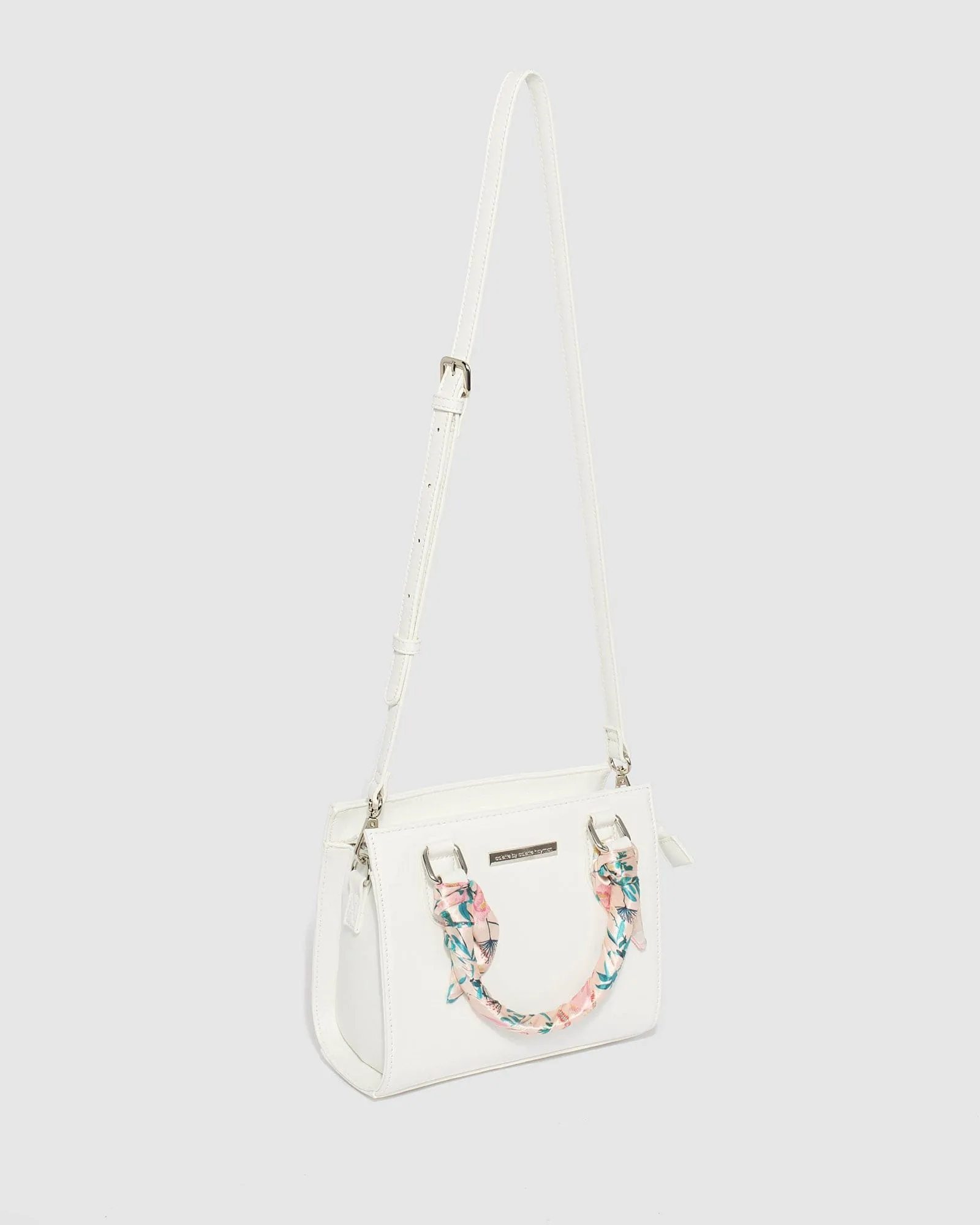 White Sia Scarf Mini Tote Bag