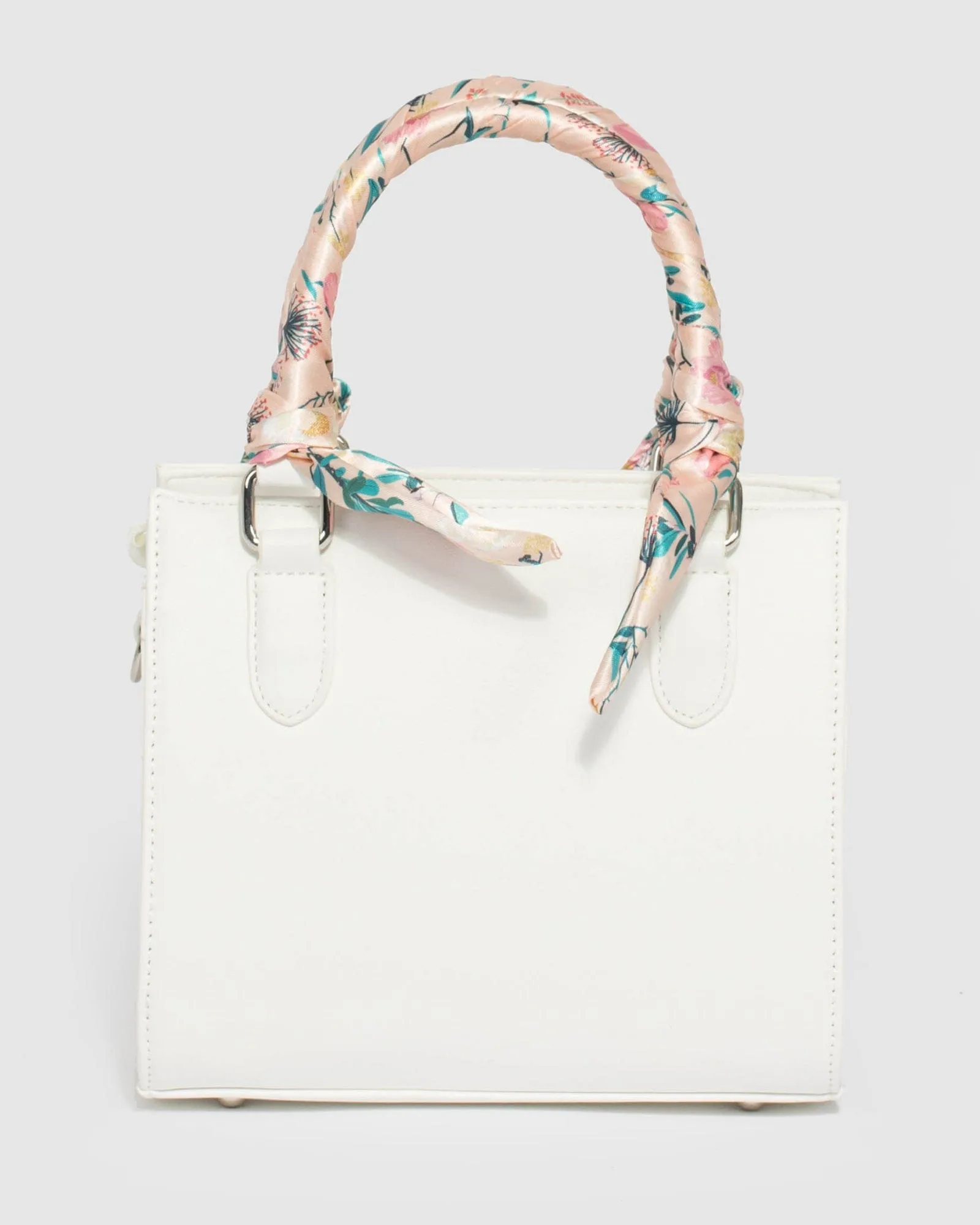 White Sia Scarf Mini Tote Bag