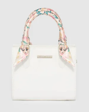 White Sia Scarf Mini Tote Bag