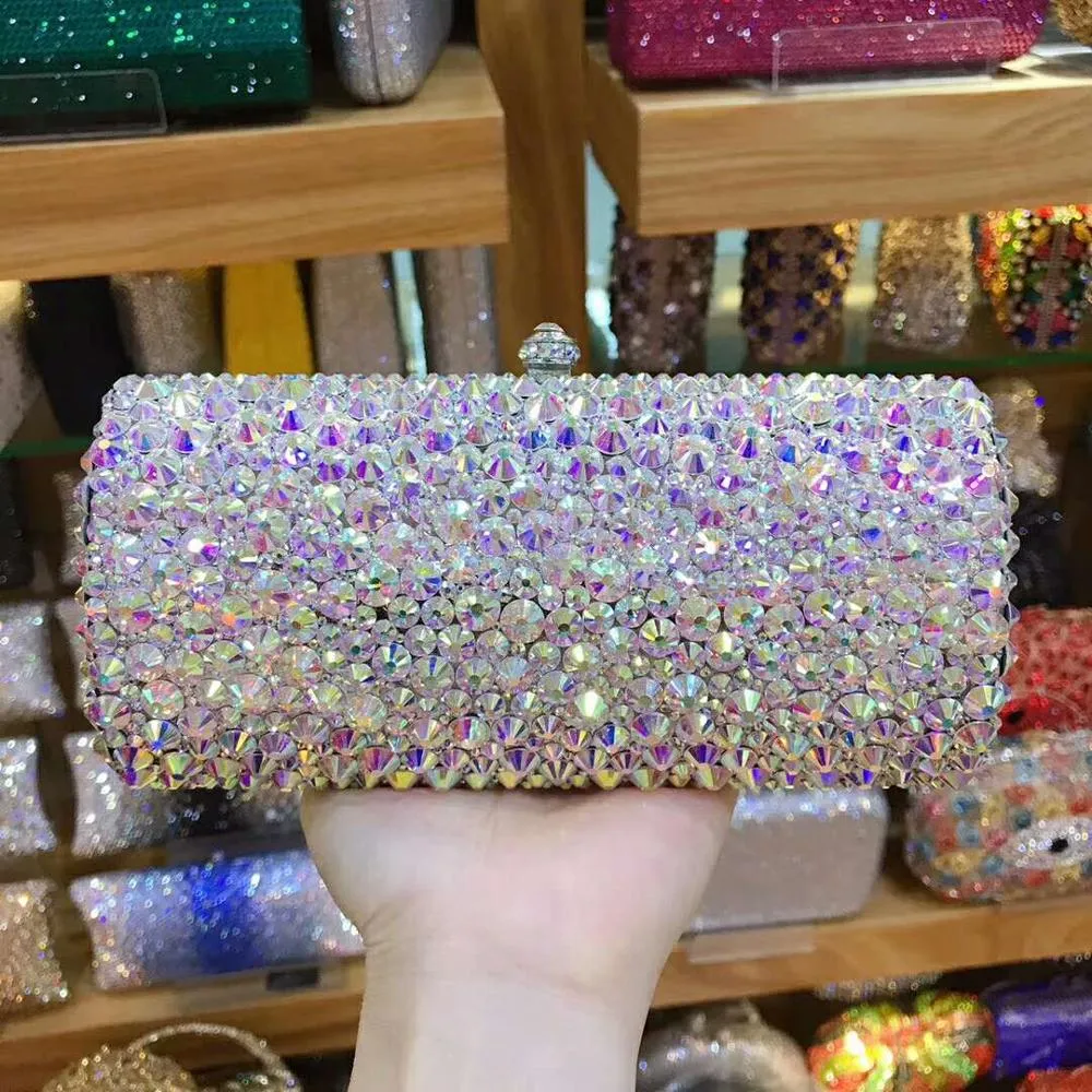 XIYUAN female AB crystal Woman Evening Bag Women Diamond Rhinestone Day Clutch Wallet bags Wedding Purse Party Banquet handbag