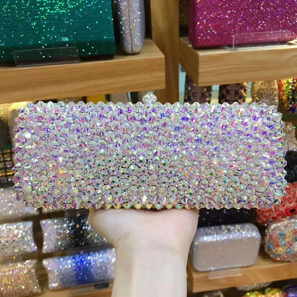 XIYUAN female AB crystal Woman Evening Bag Women Diamond Rhinestone Day Clutch Wallet bags Wedding Purse Party Banquet handbag