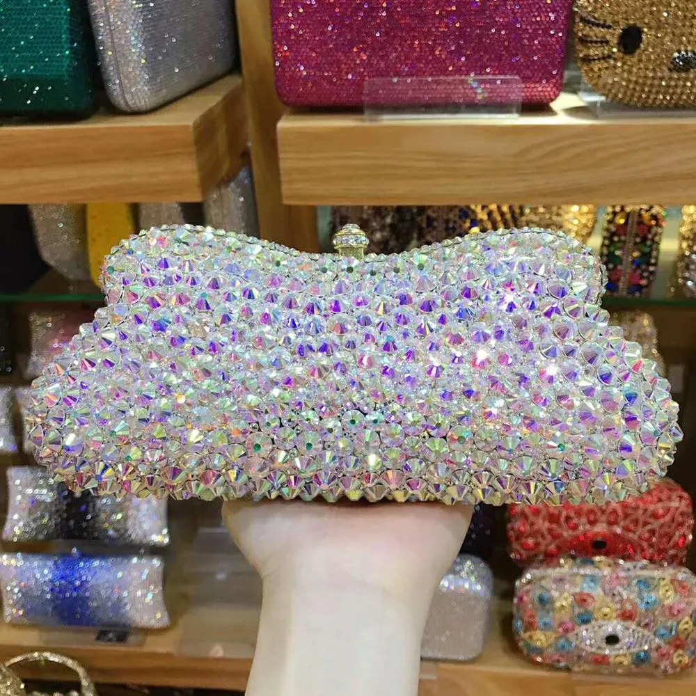 XIYUAN female AB crystal Woman Evening Bag Women Diamond Rhinestone Day Clutch Wallet bags Wedding Purse Party Banquet handbag