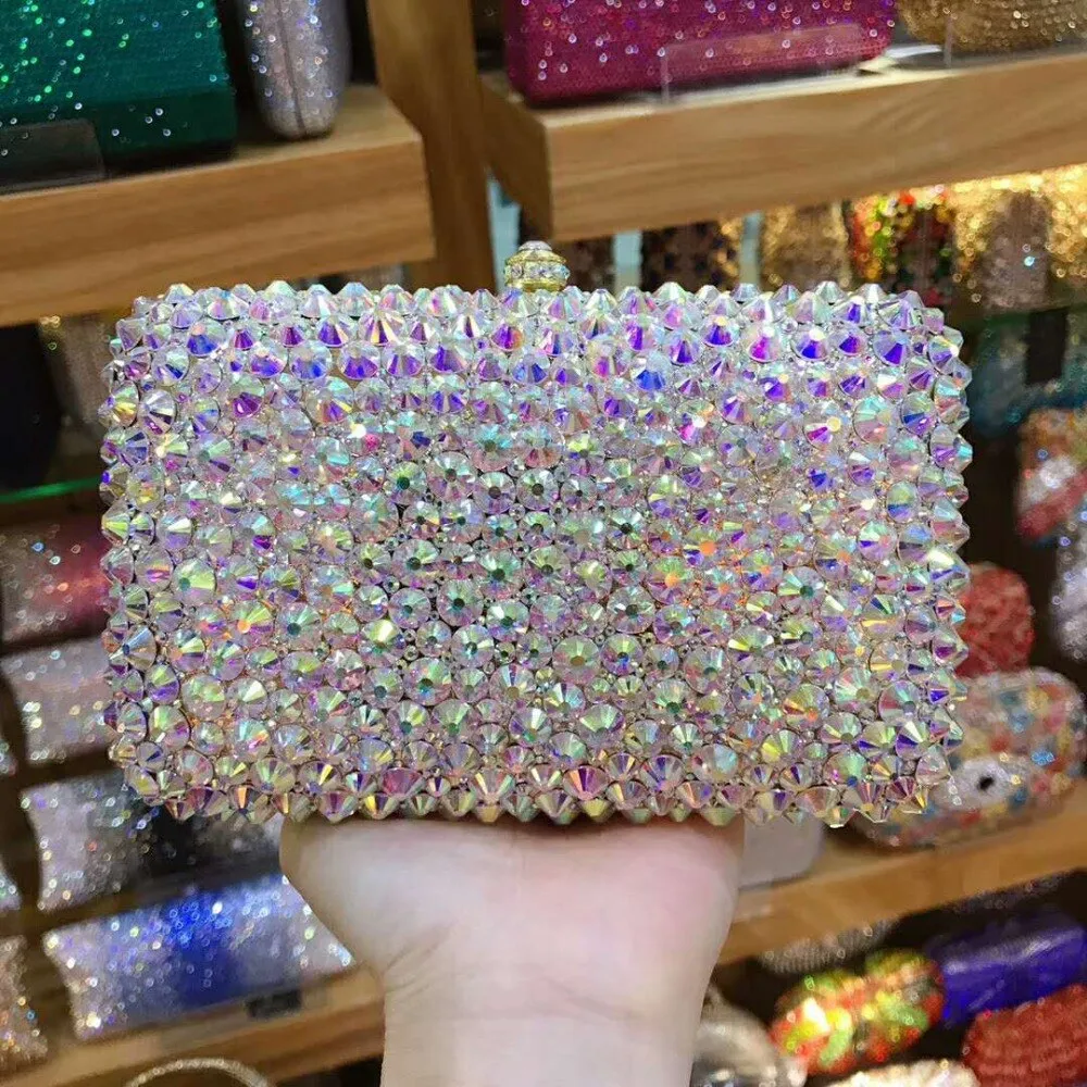 XIYUAN female AB crystal Woman Evening Bag Women Diamond Rhinestone Day Clutch Wallet bags Wedding Purse Party Banquet handbag