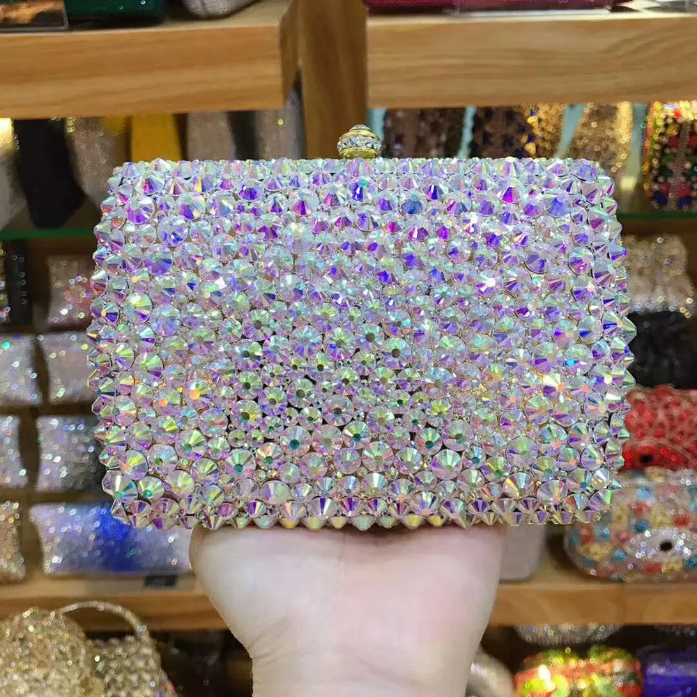 XIYUAN female AB crystal Woman Evening Bag Women Diamond Rhinestone Day Clutch Wallet bags Wedding Purse Party Banquet handbag