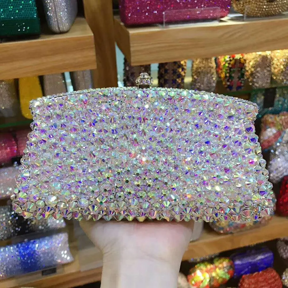 XIYUAN female AB crystal Woman Evening Bag Women Diamond Rhinestone Day Clutch Wallet bags Wedding Purse Party Banquet handbag