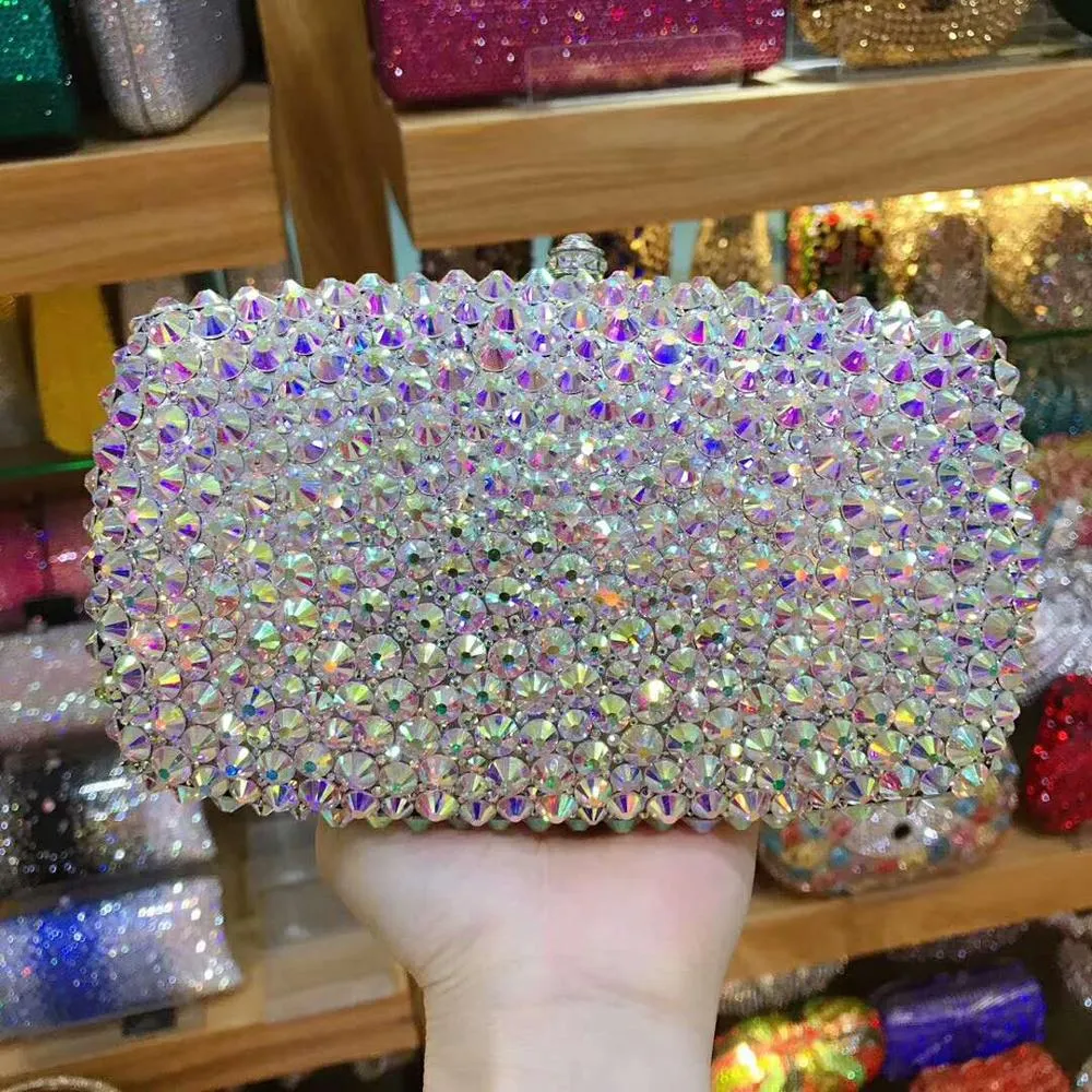 XIYUAN female AB crystal Woman Evening Bag Women Diamond Rhinestone Day Clutch Wallet bags Wedding Purse Party Banquet handbag