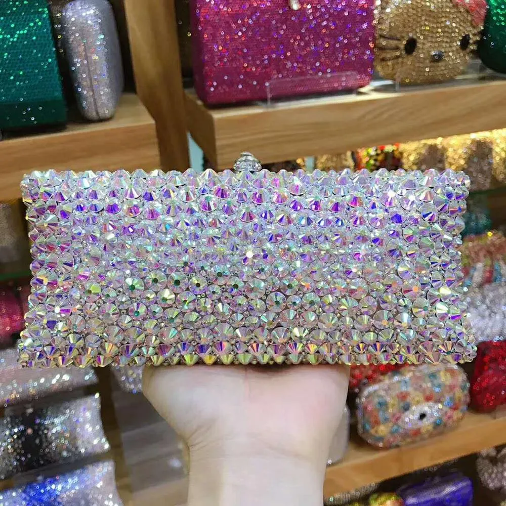 XIYUAN female AB crystal Woman Evening Bag Women Diamond Rhinestone Day Clutch Wallet bags Wedding Purse Party Banquet handbag